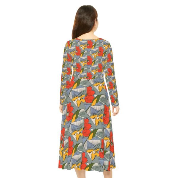 Copy of Floral Print Long Sleeve Dance Dress - Perfect for Performances & Special Occasions - Image 4